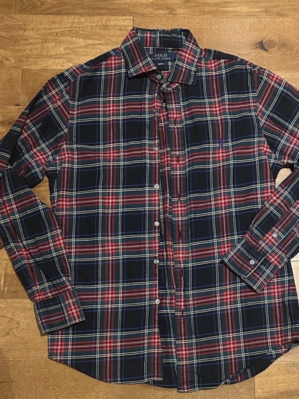 Polo by Ralph Lauren Red and Blue Plaid Casual Button Down Shirt